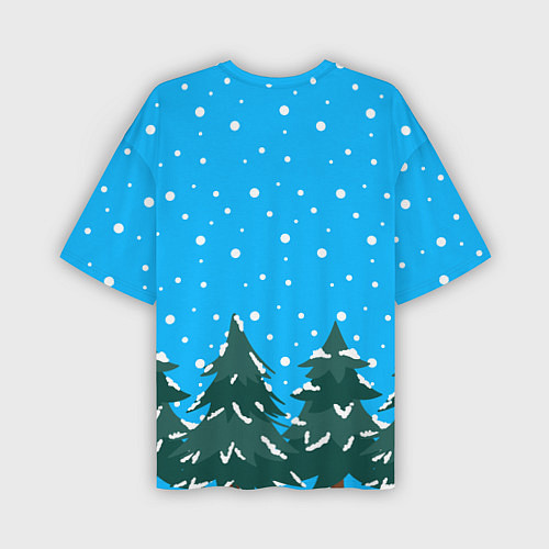 Мужская футболка оверсайз Merry christmas - Ёлочки / 3D-принт – фото 2