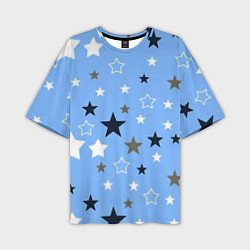 Мужская футболка оверсайз Звёзды на голубом фоне