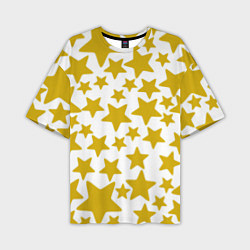 Футболка оверсайз мужская Жёлтые звезды, цвет: 3D-принт