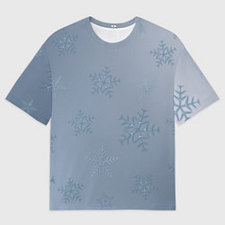 Мужская футболка оверсайз Серый снег