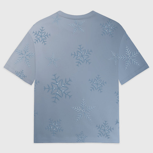 Мужская футболка оверсайз Серый снег / 3D-принт – фото 2