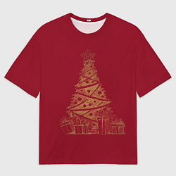 Мужская футболка оверсайз Новогодняя ёлка