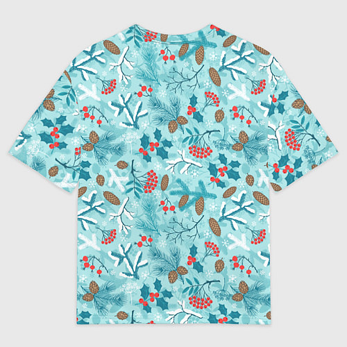 Мужская футболка оверсайз Зимняя природа / 3D-принт – фото 2