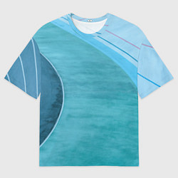 Мужская футболка оверсайз Абстрактные волнообразные линии и полосы