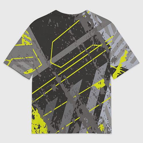 Мужская футболка оверсайз Серо-зеленая абстракция / 3D-принт – фото 2