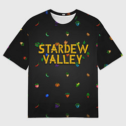 Мужская футболка оверсайз Фруктовый паттерн из Stardew Valley