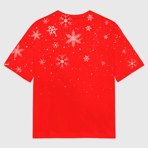 Мужская футболка оверсайз Снеговик ждёт чуда / 3D-принт – фото 2