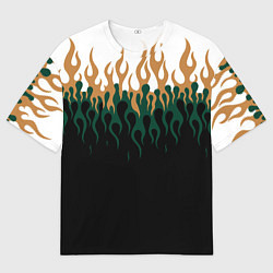 Мужская футболка оверсайз Ледяное пламя инверсия