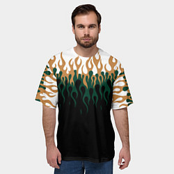 Футболка оверсайз мужская Ледяное пламя инверсия, цвет: 3D-принт — фото 2