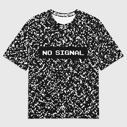 Мужская футболка оверсайз Глитч - нет сигнала