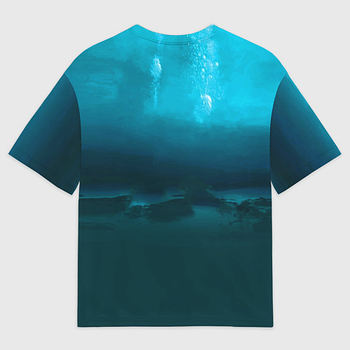 Мужская футболка оверсайз Аквалангист-тракторист на дне океана / 3D-принт – фото 2