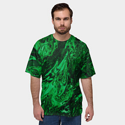 Футболка оверсайз мужская Зелёные краски во тьме, цвет: 3D-принт — фото 2
