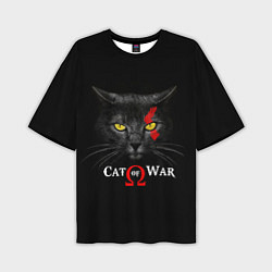 Мужская футболка оверсайз Cat of war collab