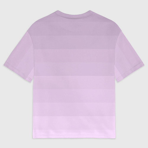 Мужская футболка оверсайз Монохромный полосатый розовато-сиреневый / 3D-принт – фото 2