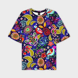 Мужская футболка оверсайз Multicolored floral patterns