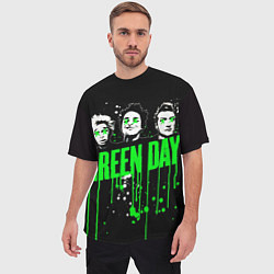 Футболка оверсайз мужская Green day paint, цвет: 3D-принт — фото 2
