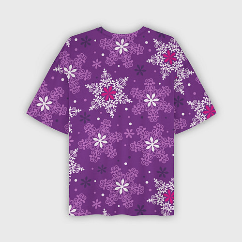 Мужская футболка оверсайз Violet snow / 3D-принт – фото 2