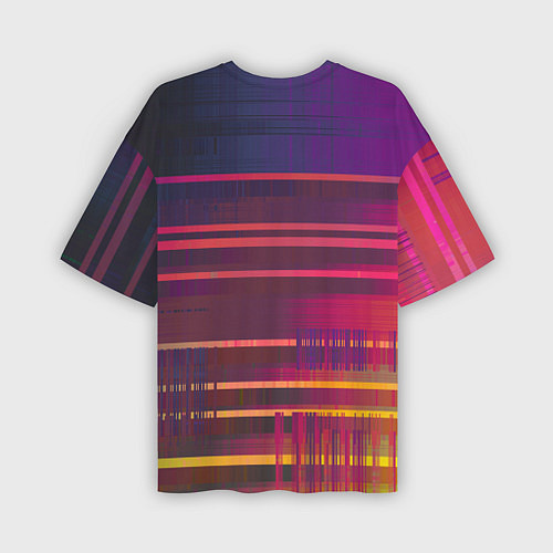 Мужская футболка оверсайз NFS unbound пиксель полосы / 3D-принт – фото 2