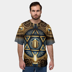 Футболка оверсайз мужская Ханука праздник огней, цвет: 3D-принт — фото 2
