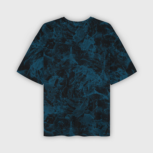 Мужская футболка оверсайз Синий и черный мраморный узор / 3D-принт – фото 2