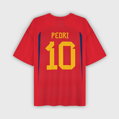 Мужская футболка оверсайз Педри ЧМ 2022 сборная Испании / 3D-принт – фото 2