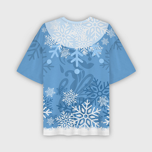 Мужская футболка оверсайз Снегурочка с косами / 3D-принт – фото 2