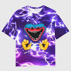 Футболка оверсайз мужская Хагги Вагги и молнии, цвет: 3D-принт