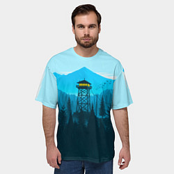 Футболка оверсайз мужская Firewatch вечер, цвет: 3D-принт — фото 2