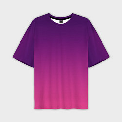Мужская футболка оверсайз Фиолетово малиновый градиент