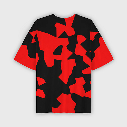 Мужская футболка оверсайз Черно-красный авторский арт / 3D-принт – фото 2
