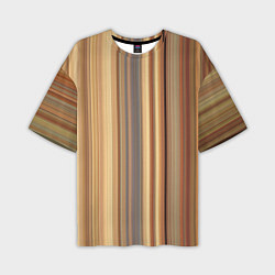 Мужская футболка оверсайз Золотистые и серые линии в геометрии