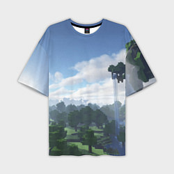 Футболка оверсайз мужская Minecraft мир, цвет: 3D-принт
