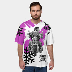 Футболка оверсайз мужская New Year: Santa Biker, цвет: 3D-принт — фото 2