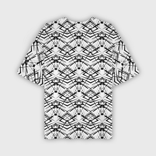 Мужская футболка оверсайз Черно белый геометрический узор / 3D-принт – фото 2