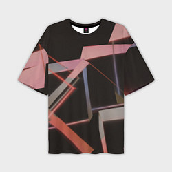 Мужская футболка оверсайз Абстрактные розовые стеклянные блоки