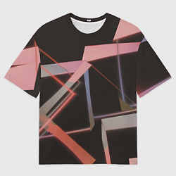 Футболка оверсайз мужская Абстрактные розовые стеклянные блоки, цвет: 3D-принт