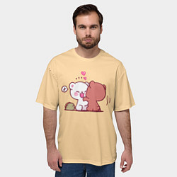 Футболка оверсайз мужская Плюшевые медвежьи объятия, цвет: 3D-принт — фото 2