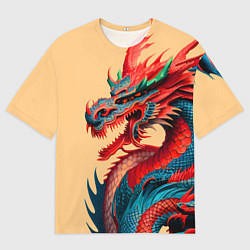 Мужская футболка оверсайз Japan dragon - tattoo - art