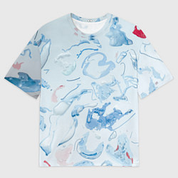 Футболка оверсайз мужская Льдинки в абстракции, цвет: 3D-принт