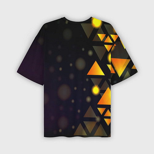 Мужская футболка оверсайз Светящиеся треугольники боко / 3D-принт – фото 2