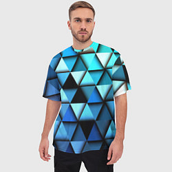 Футболка оверсайз мужская Blue triangle, цвет: 3D-принт — фото 2