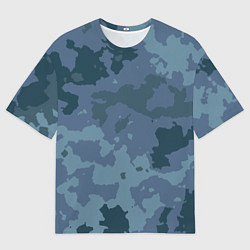 Мужская футболка оверсайз Камуфляж синий