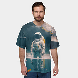 Футболка оверсайз мужская Космонавт в воде на другой планете, цвет: 3D-принт — фото 2