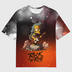 Футболка оверсайз мужская Simpsons rock n roll, цвет: 3D-принт