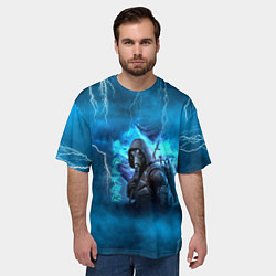 Футболка оверсайз мужская Stalker sky art blue, цвет: 3D-принт — фото 2