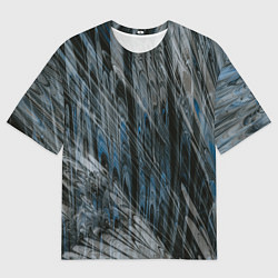 Мужская футболка оверсайз Тёмные листы стёкол