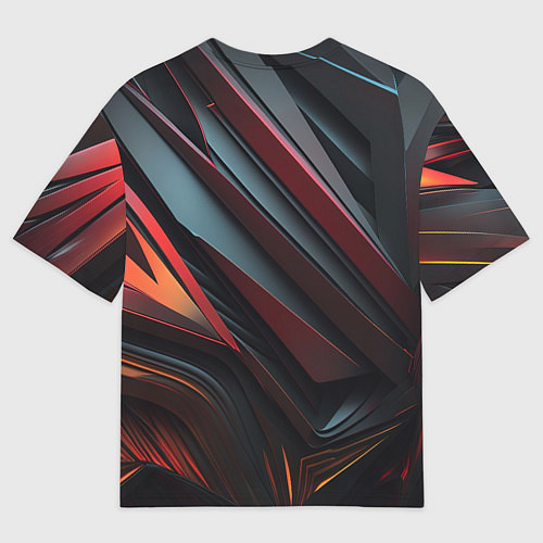 Мужская футболка оверсайз Объемные темные элементы / 3D-принт – фото 2