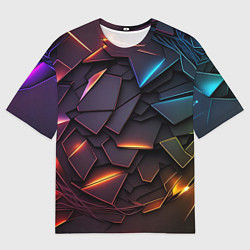Футболка оверсайз мужская Яркие неоновые объекты, цвет: 3D-принт