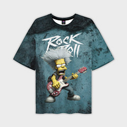 Футболка оверсайз мужская Rock n roll style Simpsons, цвет: 3D-принт