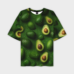 Мужская футболка оверсайз Сочная текстура из авокадо